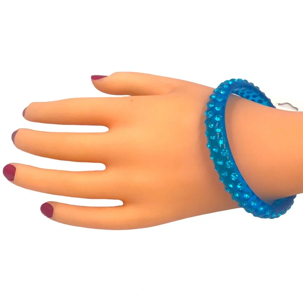 Various Colors Plastic Gem Stone Bangle Bracelets